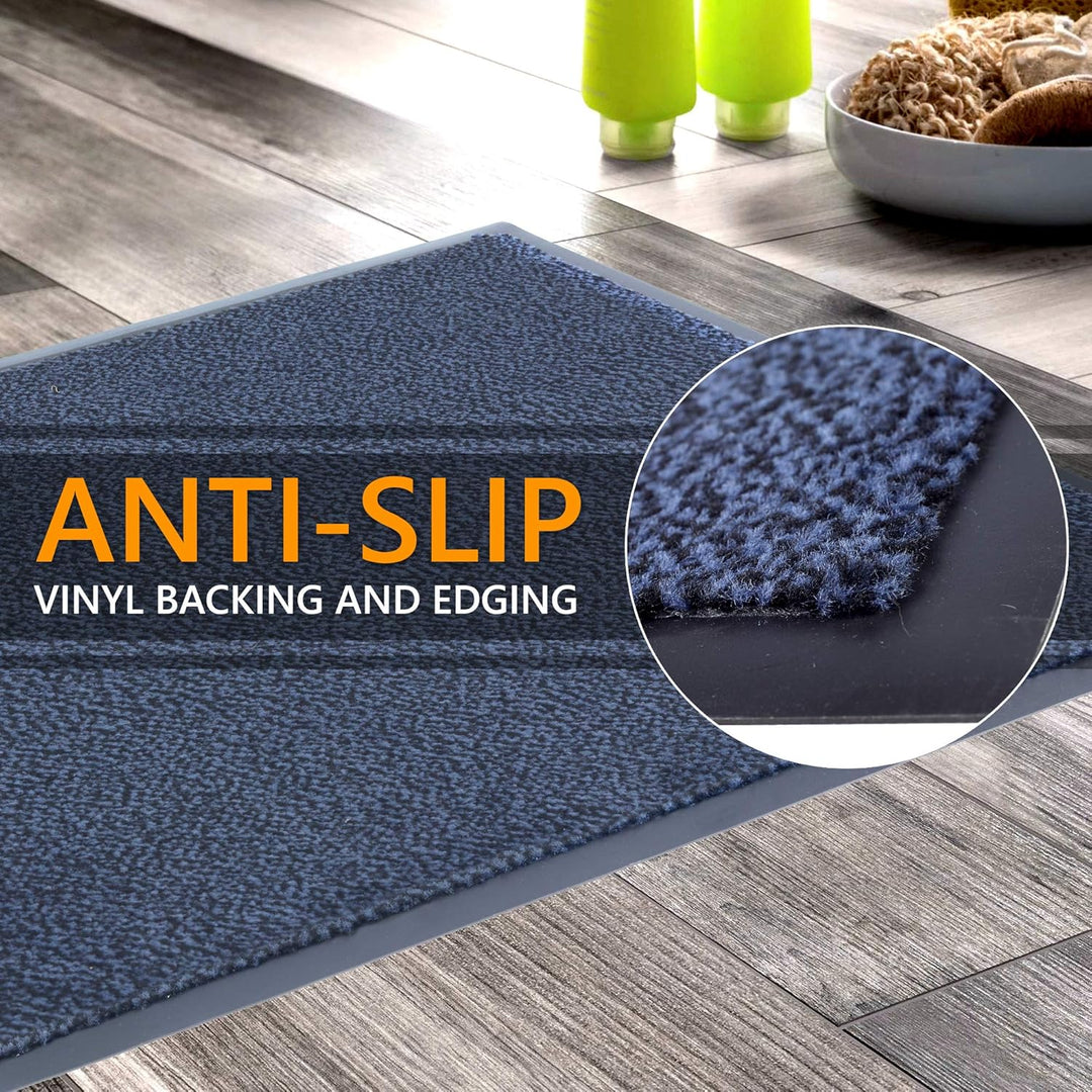 GadHome Fussmatte Blau 60x90 cm|Eingangstürmatte wasserdicht waschbar strapazierfähiger Schmutzfänge
