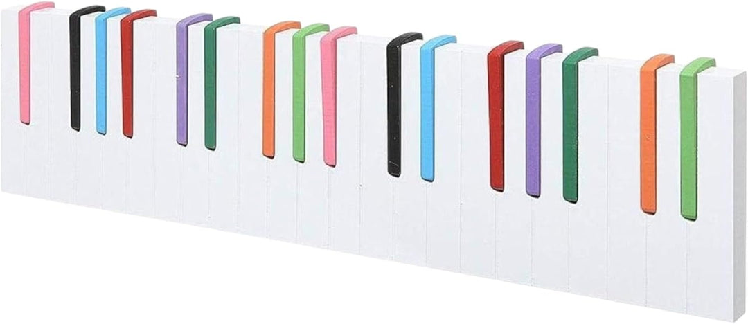Design Klavierdesign Wandgarderobe Kleiderhaken Hakenleiste, 16 Haken, Klavier Garderobe Piano (Bunt