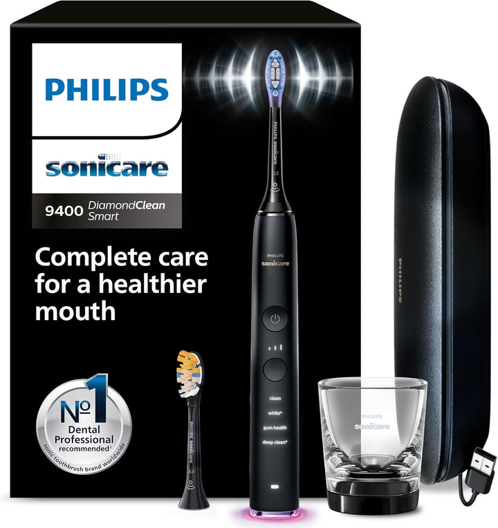 Philips Sonicare DiamondClean Smart 9400 elektrische Zahnbürste, Schallzahnbürste mit App, Drucksens