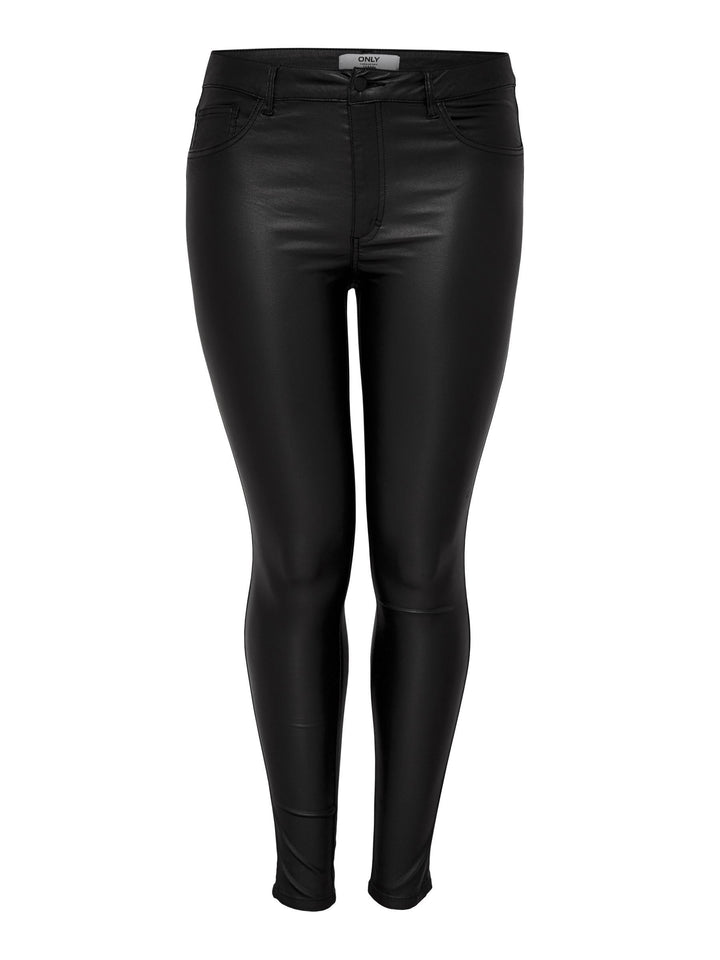 ONLY Damen Skinny Jeans Carpunk Reg Sk Coated Pants Noos 44W / 32L Schwarz (Black Black), 44W / 32L