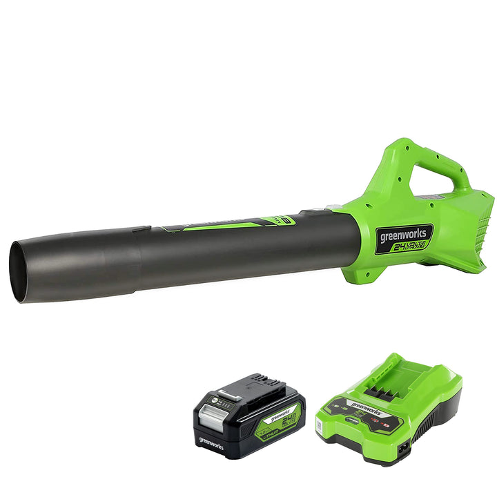 Greenworks Axial Akku Laubbläser (Li-Ion 24V 531m³/h Luftgeschwindigkeit，531m³/h Luftvolumen leistun