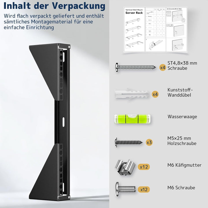 3HE 19 Zoll Wandhalterung Rack, Vertikale &amp; Untertisch Montage, Stahl Server Rack Halter für Netzwer