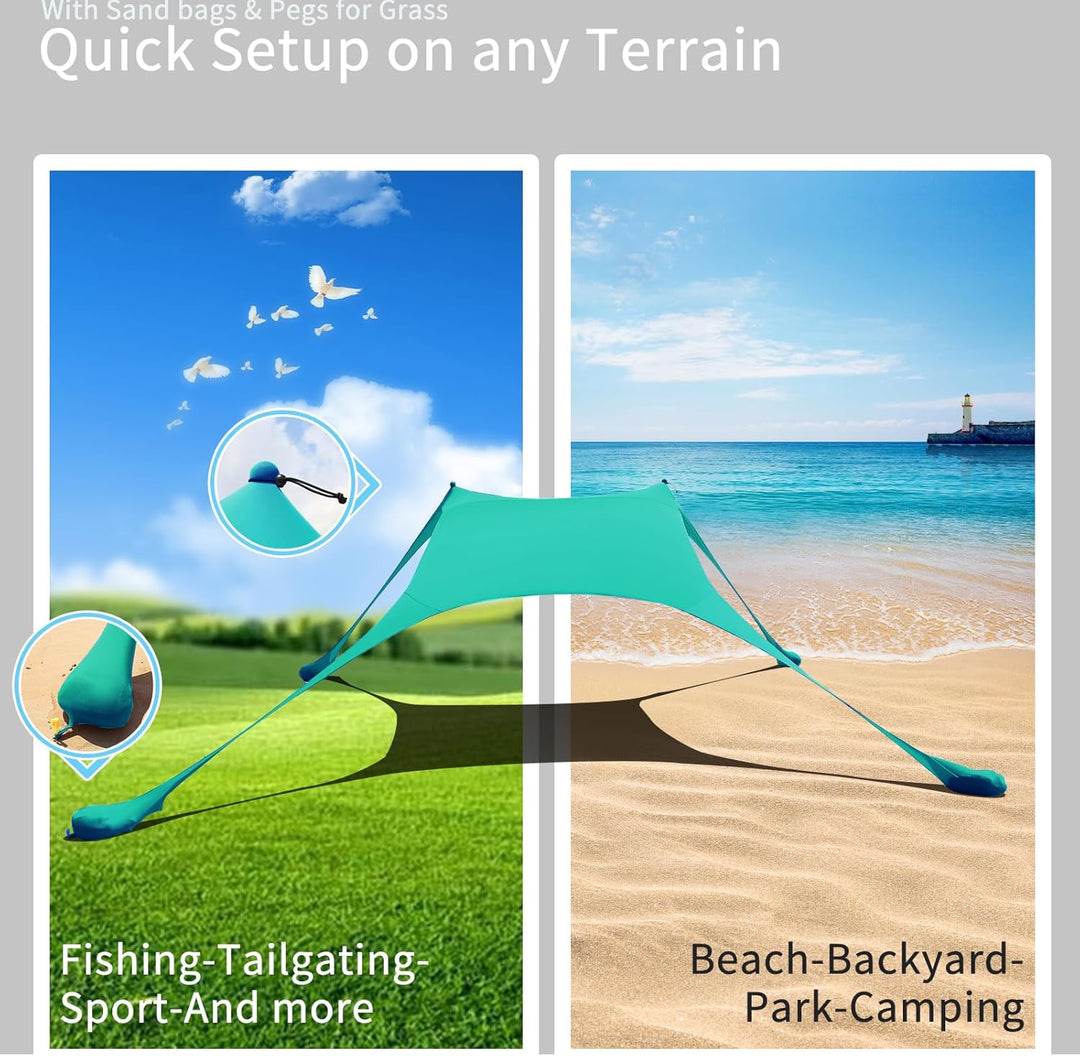 Strandzelt, Pop-Up, 2x2.1 m, LSF 50, Lycra, Sonnenschutz, für den Aussenbereich, Anti-Wind, Sonnensc
