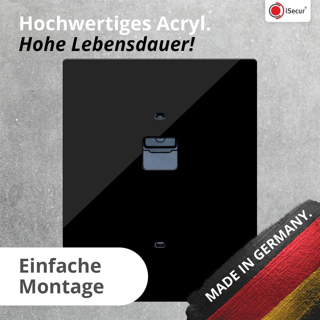 iSecur Blende passend für Eufy Akku-Videotürklingel aus Acryl schwarz I Video-Doorbell I Klingelschi