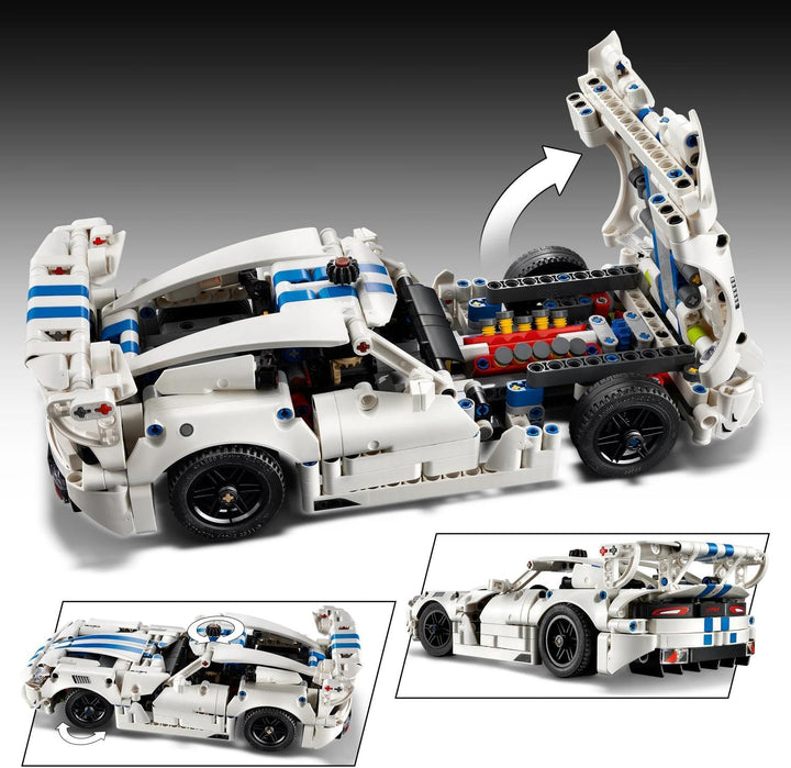 LEGO Technic Dodge Viper GTS-R Sportwagen - Bauset - Rennauto mit Lenkung, V10-Kolbenmotor und aufkl