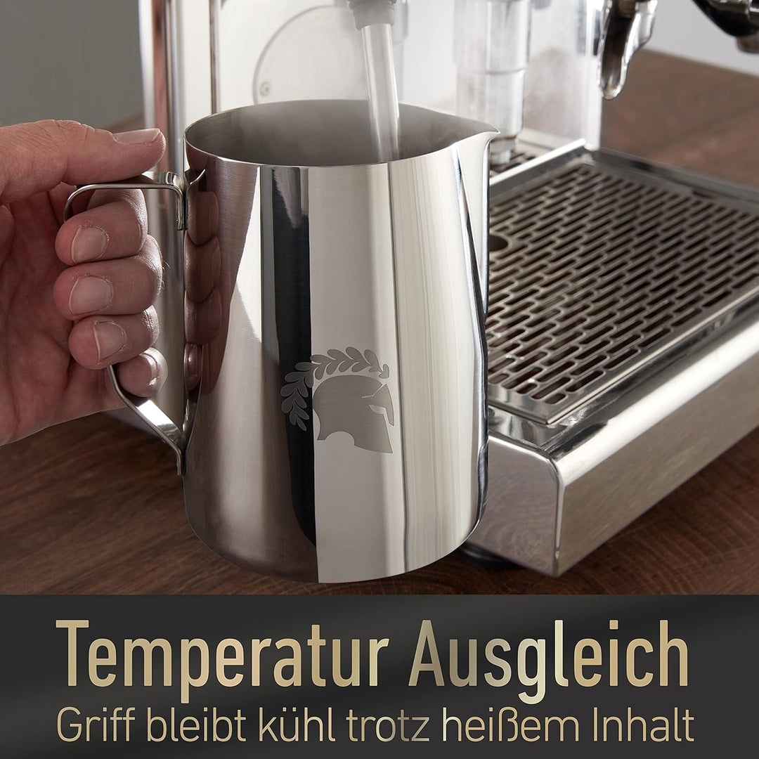 Barista Legends® Milchkännchen Edelstahl 1000ml mit speziellem Latte Art Ausguss - Milchschaumkännch