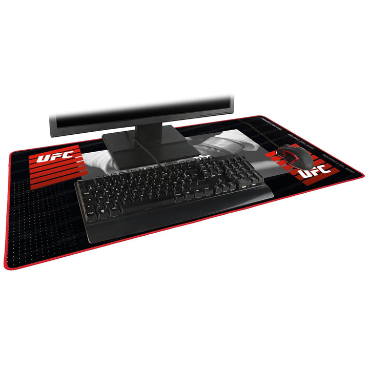 Konix UFC XXL-Gaming-Mauspad 90 x 46 cm - Rutschfeste Gummibasis - Schwarz und Rot UFC Schwarz und R