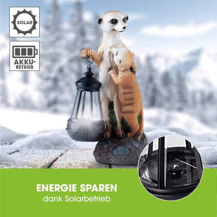 EASYmaxx Solar-LED Erdmännchen-Familie | Handbemalt & kabellos mit automatischem Tageslichtsensor |