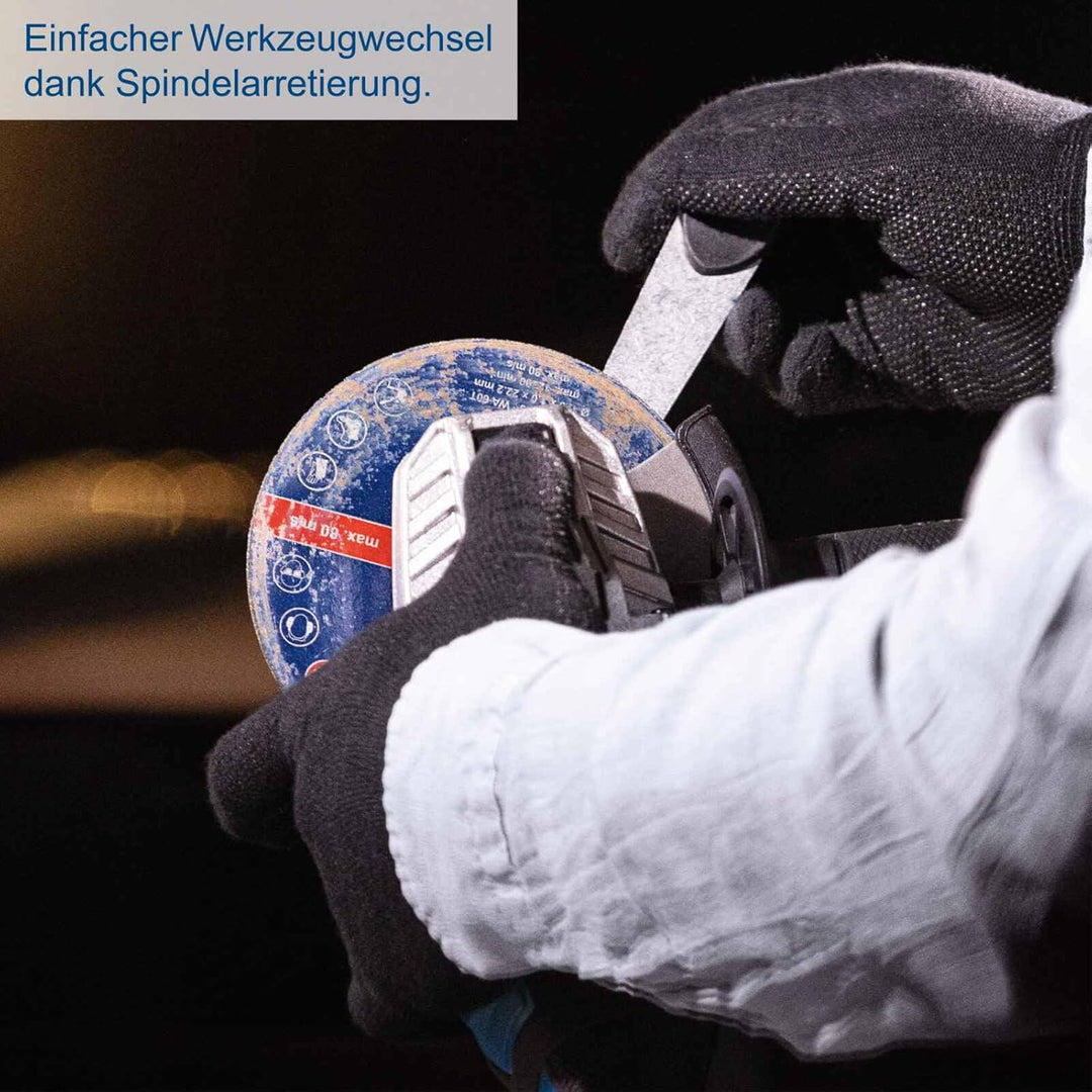 Scheppach Akku Winkelschleifer C-ATB15/1-X mit Koffer & 15 Schleifscheiben | Scheiben-Ø 125 mm | Dre