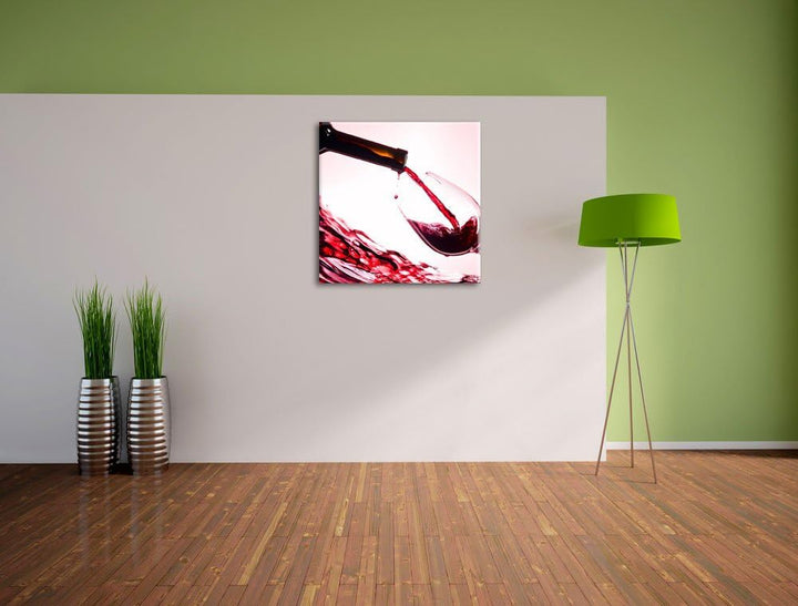 Pixxprint Wein, Format: 70x70 auf Leinwand, XXL riesige Bilder fertig gerahmt mit Keilrahmen, Kunstd