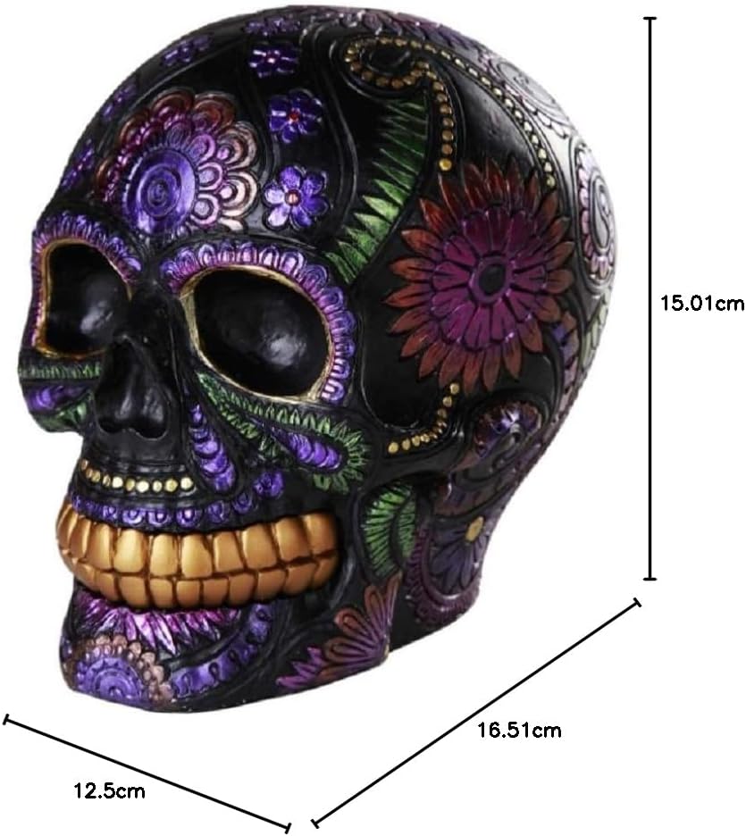 Pacific Giftware Totenkopf Figur mexikanisch - Black Blossom Day of The Dead Tag der Toten schwarz