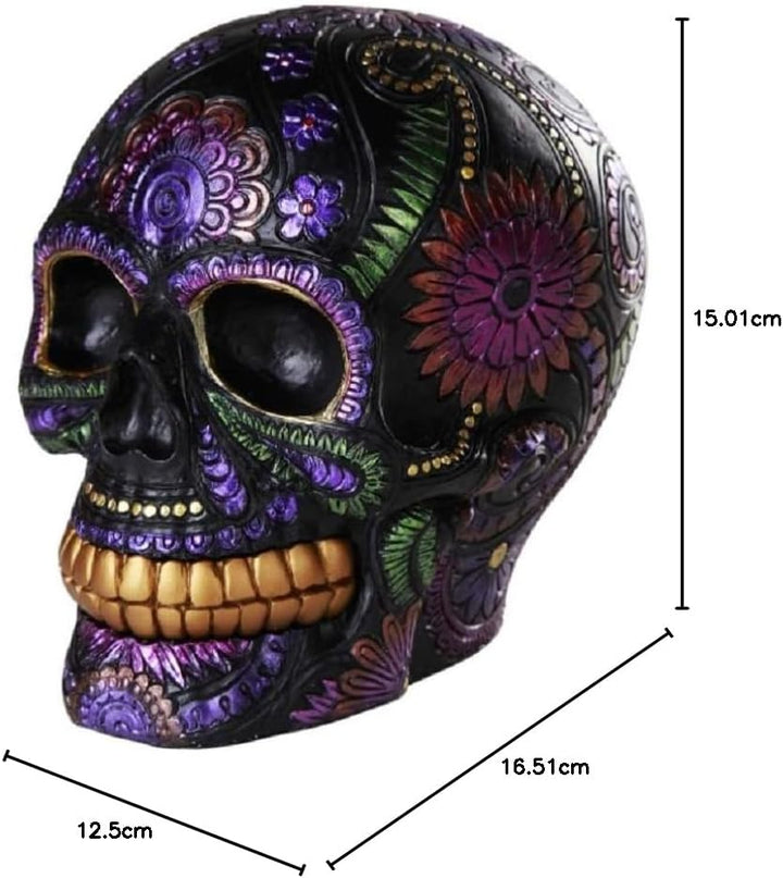 Pacific Giftware Totenkopf Figur mexikanisch - Black Blossom Day of The Dead Tag der Toten schwarz