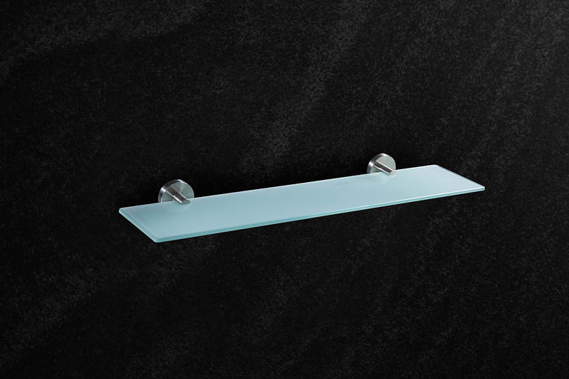 Ambrosya - Ablage aus Edelstahl und Glas - Wandregal Badablage Duschregal Badregal Glasablage Wand B