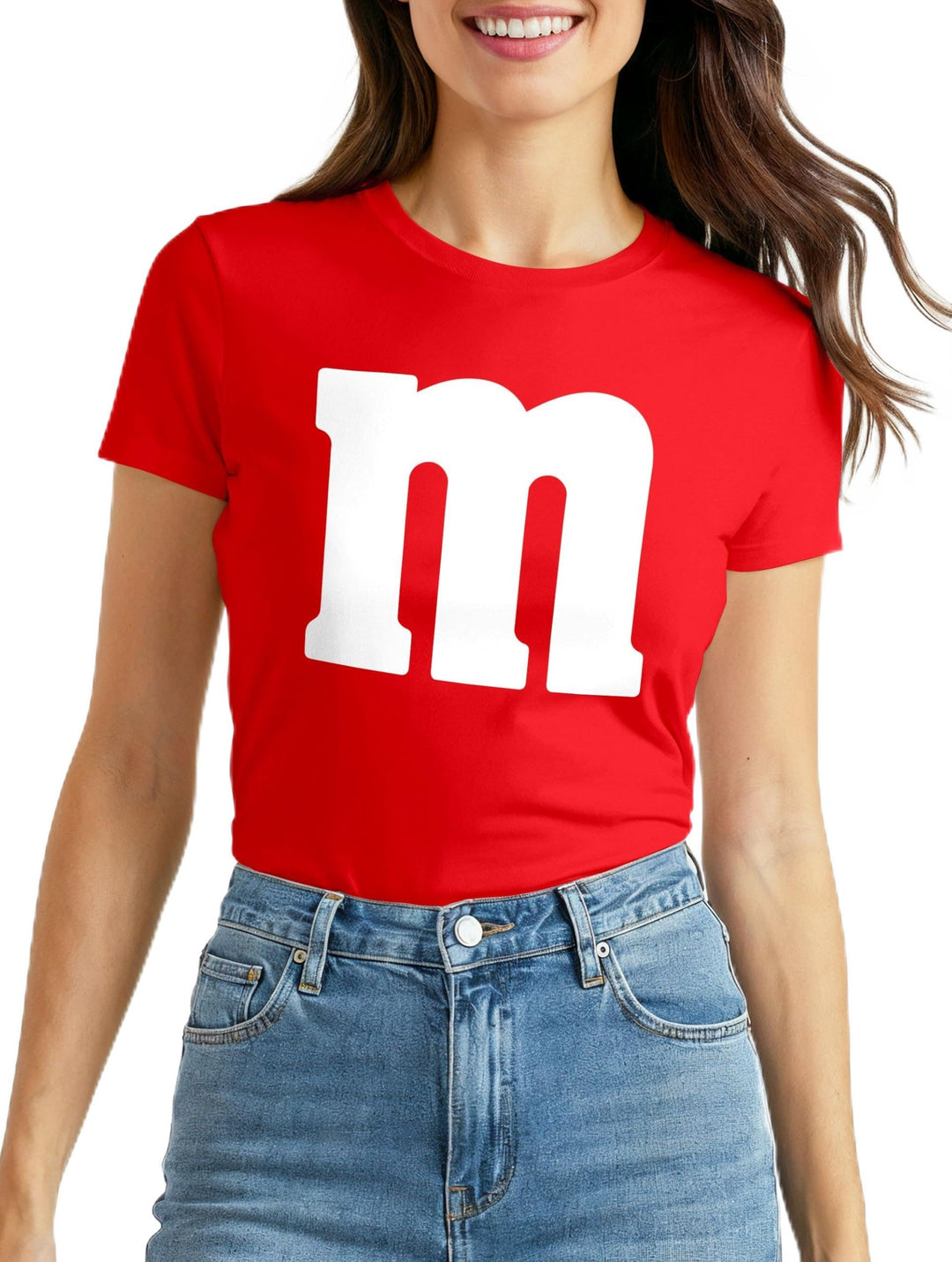 MoonWorks® Damen T-Shirt Gruppen-Kostüm M Aufdruck Kostüm Fasching Karneval Verkleidung S Rot, S Rot