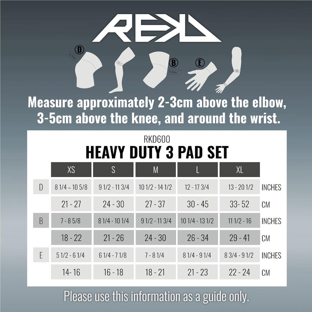 Rekd Unisex-Schutz für Erwachsene Zubehör Heavy Duty Triple Pad Set, M X-Large Schwarz, X-Large Schw