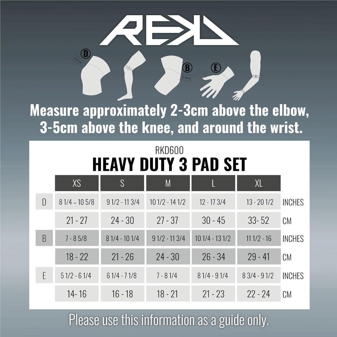 Rekd Unisex-Schutz für Erwachsene Zubehör Heavy Duty Triple Pad Set, M XS Mehrfarbig (Mehrfarbig), X
