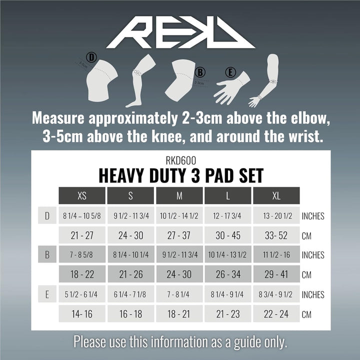 Rekd Unisex-Schutz für Erwachsene Zubehör Heavy Duty Triple Pad Set, M XS Mehrfarbig (Mehrfarbig), X