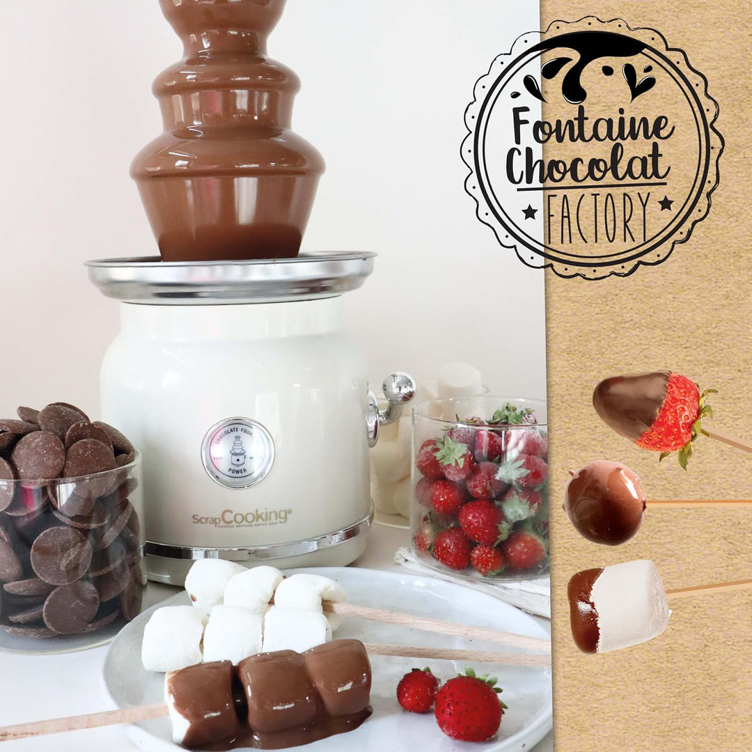 ScrapCooking – Schokoladenbrunnen aus Edelstahl – 3 Etagen & Warmhaltefunktion – Vintage-Design – El