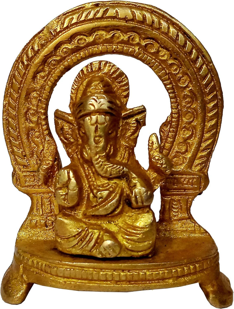 Purpledip Idol Lakshmi Ganesha in Mandap: Sammlerstück Statue Set für Zuhause Tempel (12245)