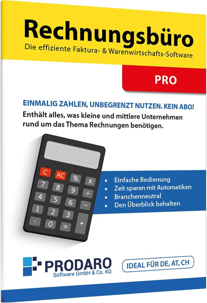 Rechnungsprogramm - Prodaro Rechnungsbüro PRO