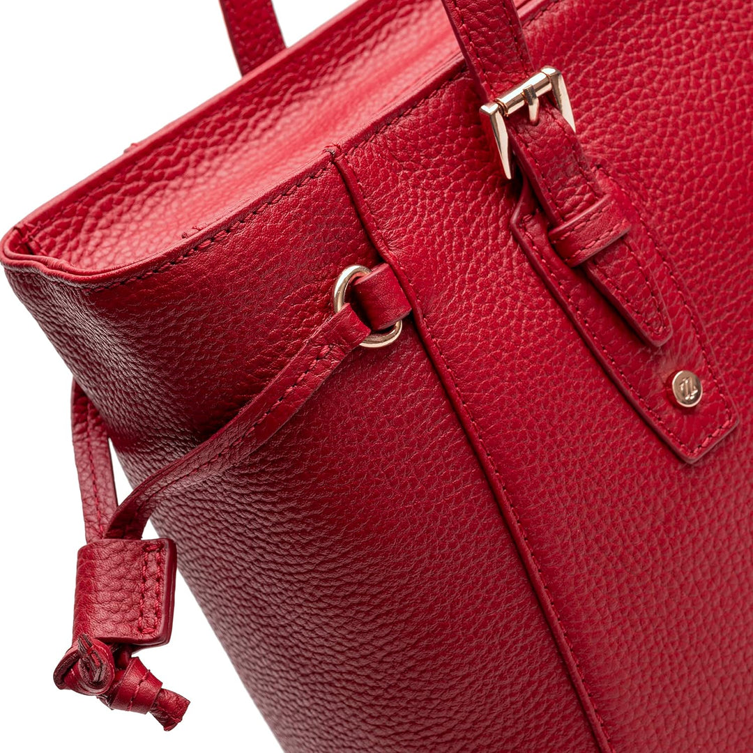 Lazarotti Bologna Leder Shopper Tasche Damen | Tote Bag mit seitlichen Kordelzügen | XL Schultertasc