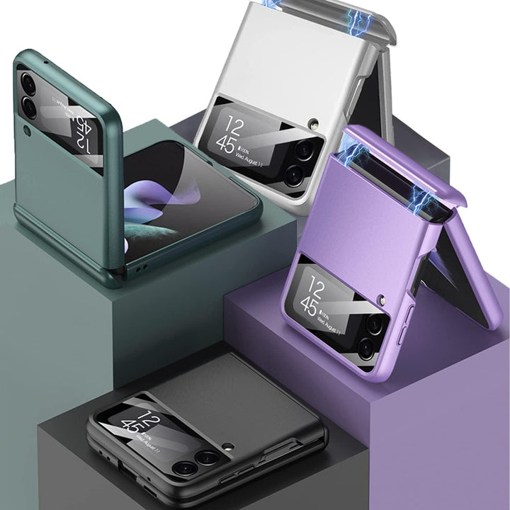 Miimall für Samsung Galaxy Z Flip 3 Hülle, Magnetischer Scharnierschutz Kamera Abdeckung Ultra Dünn