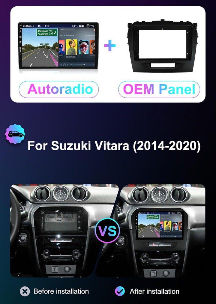 [6GB+128GB] Android 14 Autoradio für Suzuki Vitara (2014-2020)-[Integriertes CarPlay/Android Auto/DS