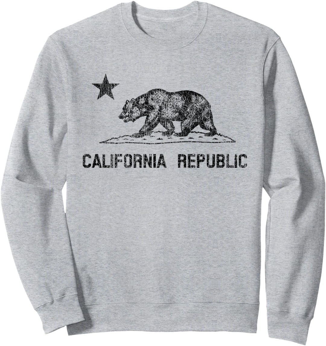 Kalifornien Republik Flagge Distressed Bär Sweatshirt