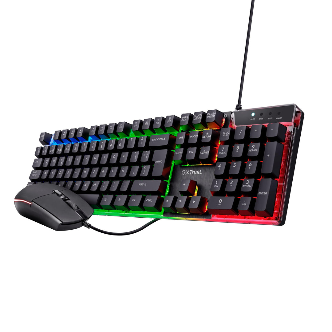 GXTrust 838 Azor Spanisches QWERTY-Layout Gaming Tastatur und Maus Set