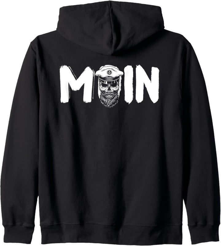 Moin Schädel Seemann mit Mütze Norddeutsch Kapuzenjacke