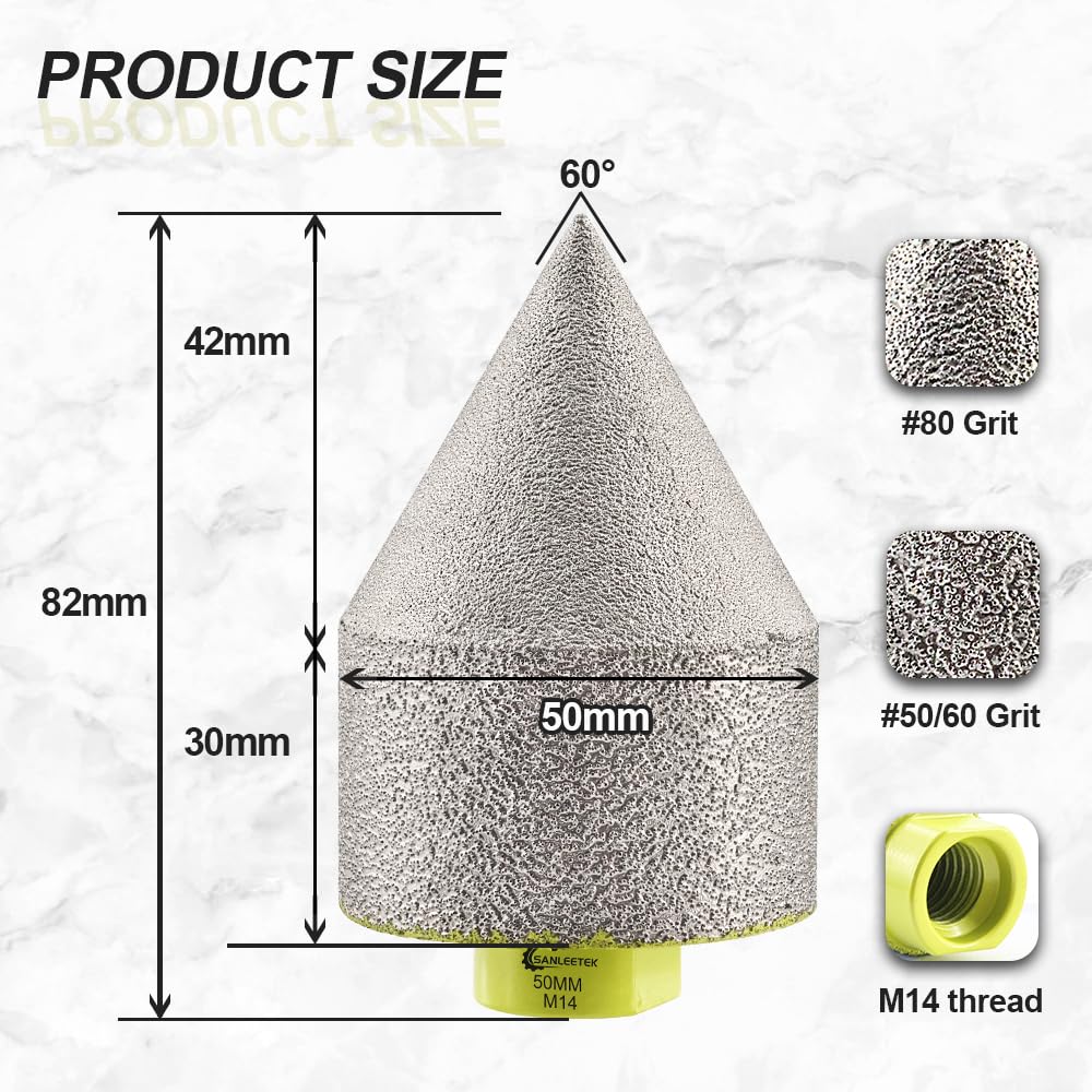 Diamant Fasenbohrer 50mm Diamant Fingerfräser - Anfasen, Formen, Vergrössern und Schleifen von Löche
