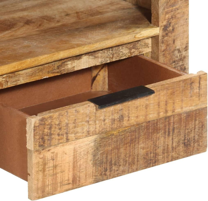 vidaXL Raues Mangoholz TV Schrank mit 1 Fach 3 Schubladen Lowboard TV Möbel Tisch Board Sideboard Fe