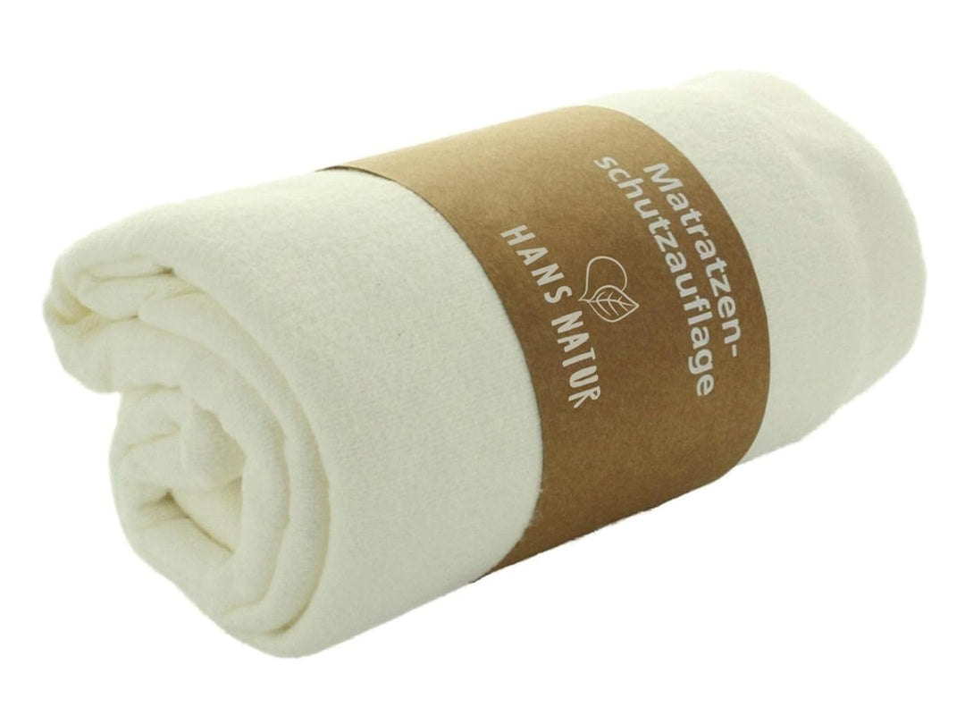 Bio Matratzenschutzauflage 100% Bio-Baumwolle (kbA) GOTS zertifiziert, Spannecken, Natur, 90 x 200 c