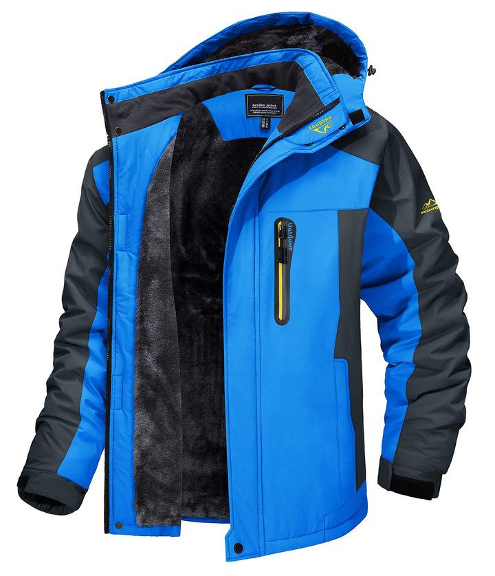 MAGCOMSEN Herren Winter Fleecejacke Warme Gefüttert Skijacke Outdoor Winddicht Wasserdicht Jacke Ver