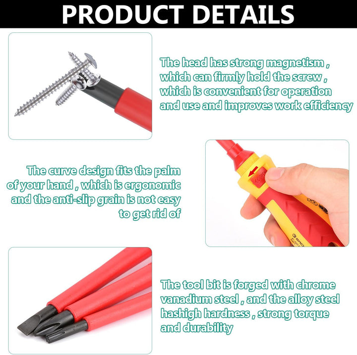 13 Stück Isolierte VDE Schraubendreher Set Elektriker, Screwdriver Set Mit Spannungsprüfer für Spann