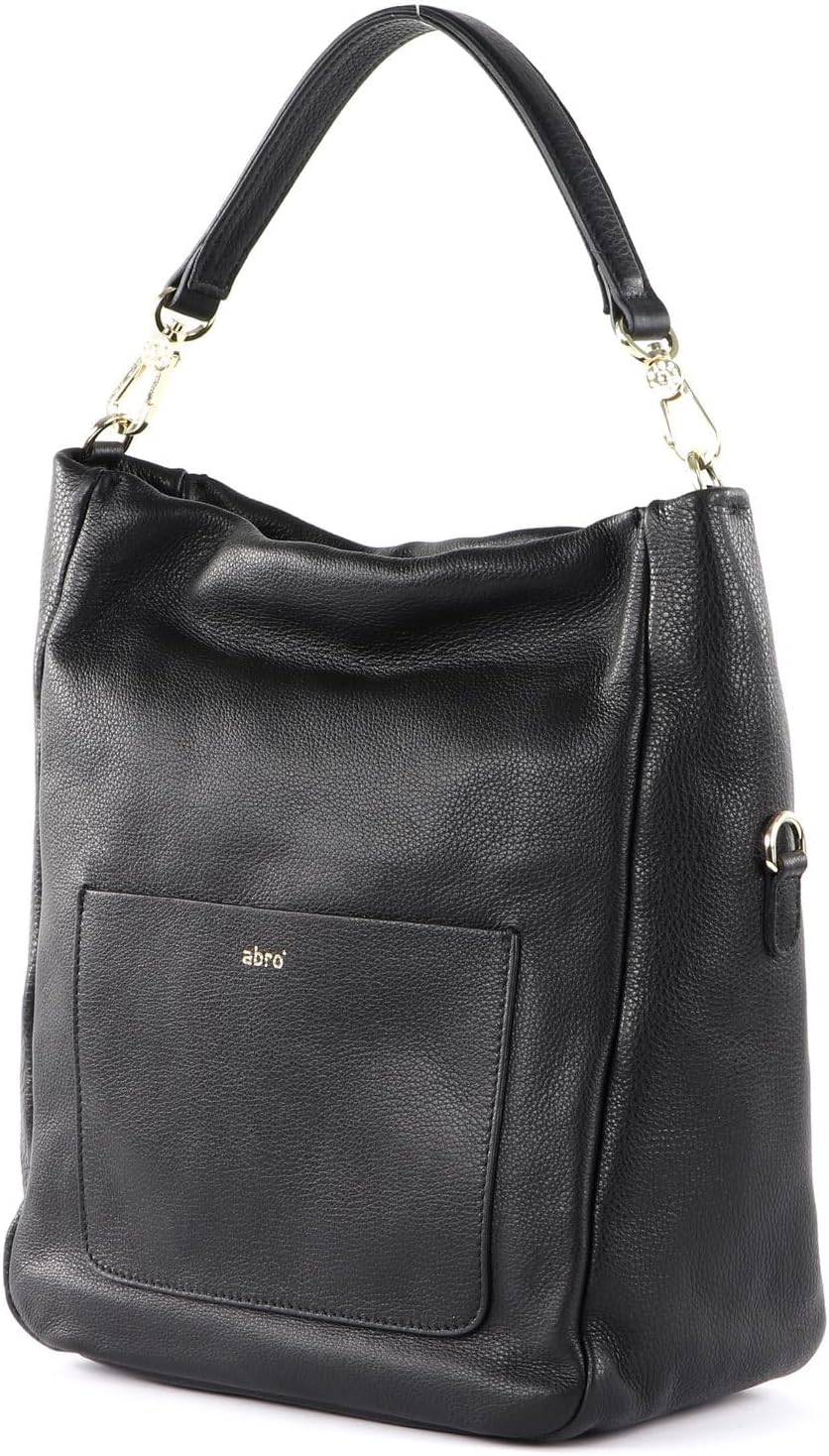 Abro Leather Dalia Hobo Bag Raquel Small S Black/Gold