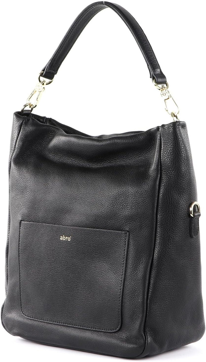 Abro Leather Dalia Hobo Bag Raquel Small S Black/Gold