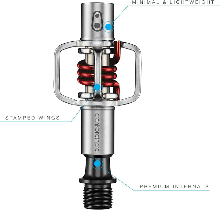 Crank Brothers Eggbeater 1 Pedal BLAU Silver/Red, BLAU Silver/Red