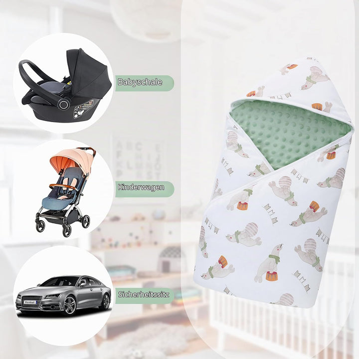 Miracle Baby Einschlagdecke Babyschale Winter Baumwolle Reversible Decke Universal Kuscheldecke 90x9