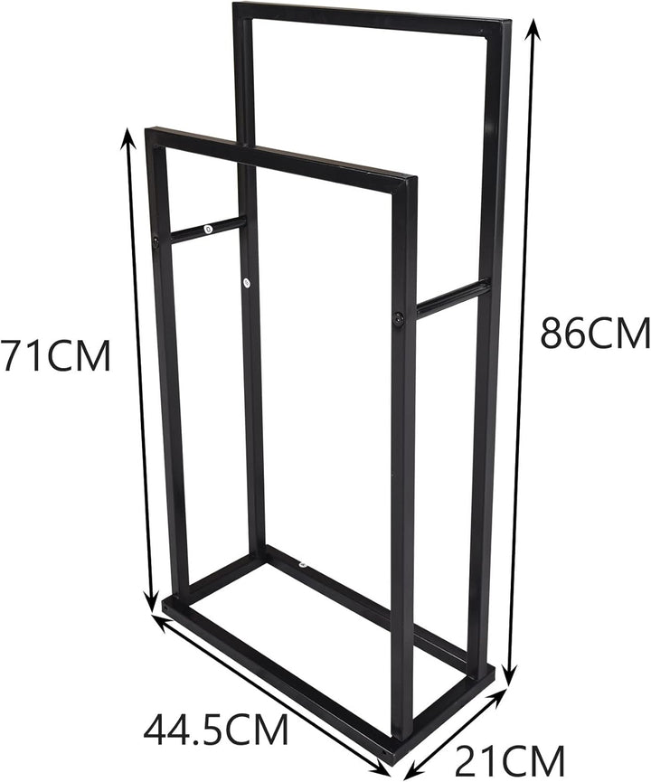 JELUTE Freistehender Handtuchhalter -2-Tier Organizer für Bad- und Handtücher, Badezimmerzubehör, Sc