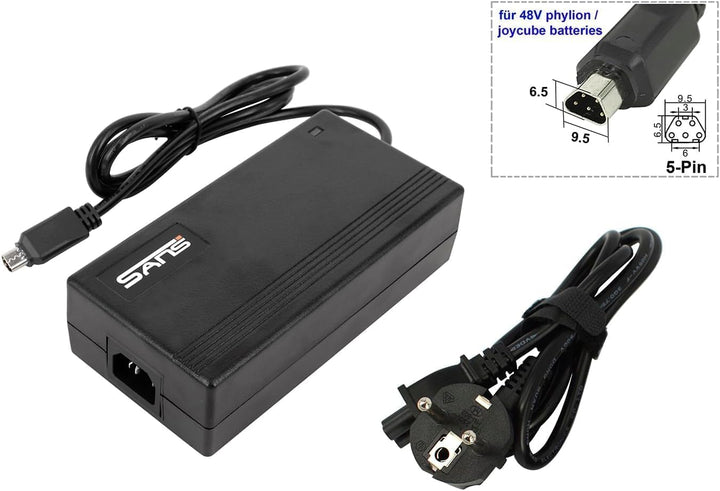 PowerSmart® 2A 54,6V Ladegerät für 48V Akkus für Fischer ETH ETD MTB, Netzteil AC Adapter, mit Trape