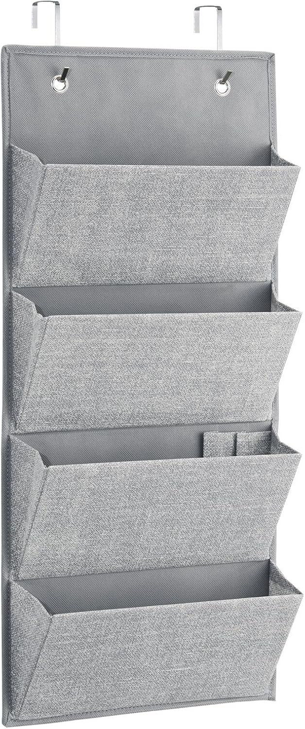 mDesign Schrank - Organizer aus Stoff zur Wandmontage oder Hängen über die Tür für Handtaschen, Spie