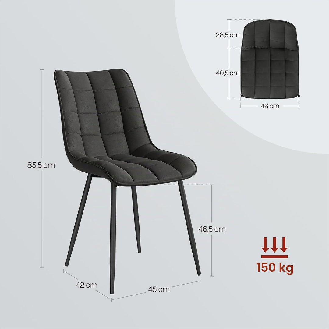 WOLTU Esszimmerstühle 2er Set, für Wohnzimmer Küche Esszimmer, Küchenstühle gepolstert mit Rückenleh