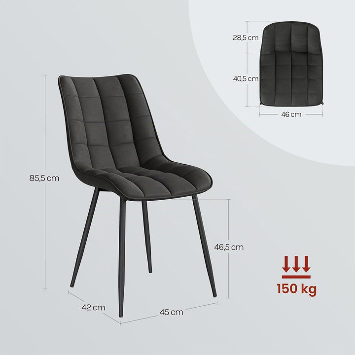 WOLTU Esszimmerstühle 2er Set, für Wohnzimmer Küche Esszimmer, Küchenstühle gepolstert mit Rückenleh
