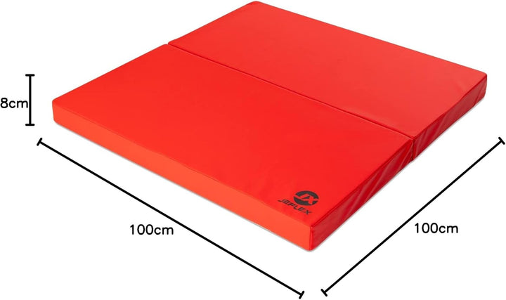 Jeflex - rote klappbare Weichbodenmatte & Turnmatte 100 x 100 x 8 cm MADE IN GERMANY/faltbare Gymnas