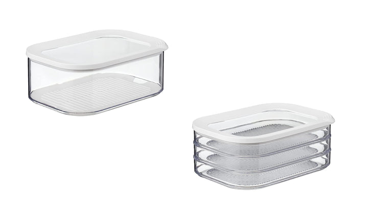 Mepal – Käse- und Wurstdosen-Set Meat and Cheese Weiss – Modula Vorratsdosen Set mit Deckel – Frisch