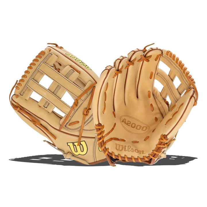 WILSON A200 Baseballhandschuh-Serie Linke Hand Wurf 32,4 cm (12,75 Zoll) Blond/Saddle Tan – Standard