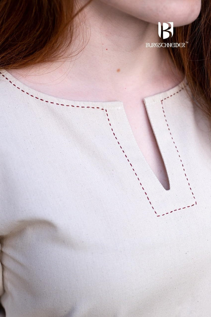 Burgschneider Mittelalter Unter Kleid Natur Kostüm Zubehör Baumwolle - L