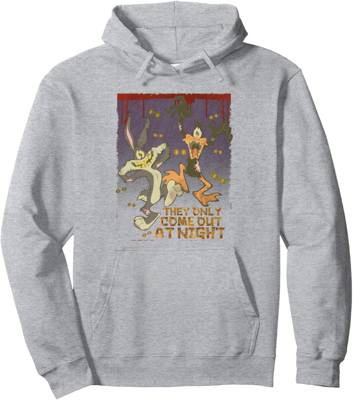 Looney Tunes Bugs and Daffy the Only Come at Night Pullover Hoodie