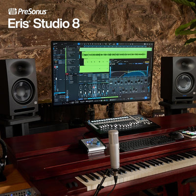 PreSonus Eris Studio 8 Aktive Monitor-Boxen 8" Lautsprecher 1 Paar + 2x keepdrum Klinkenkabel